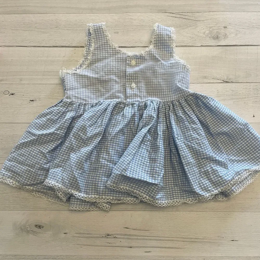 Vintage baby girls blue‎ gingham dress